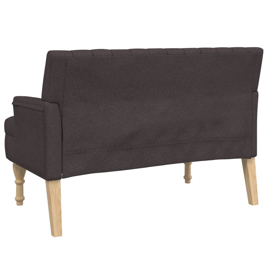 sötétbarna szövetpad párnákkal 113x64,5x75,5 cm