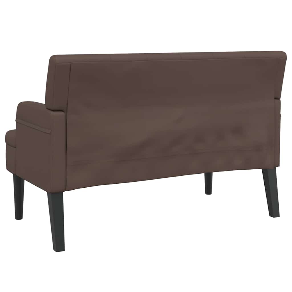 barna műbőr pad háttámlával 112x65,5x75 cm