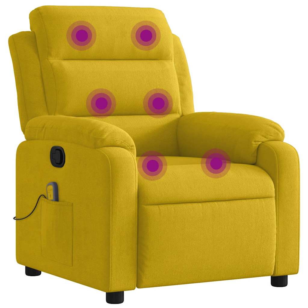 sárga bársony dönthető masszázsfotel