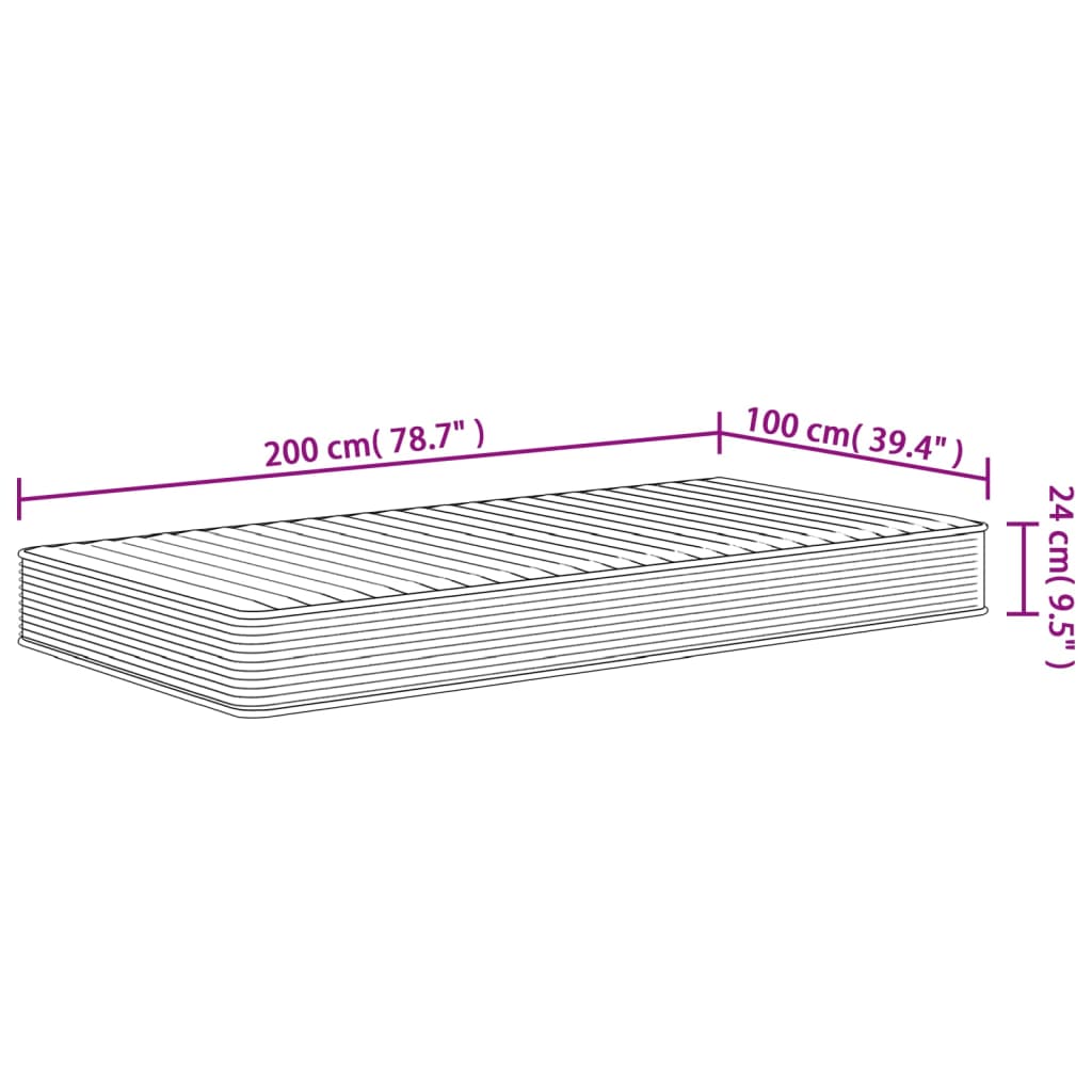 közepesen puha habmatrac 100x200 cm