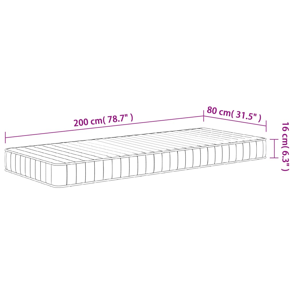 közepesen puha habmatrac 80x200 cm