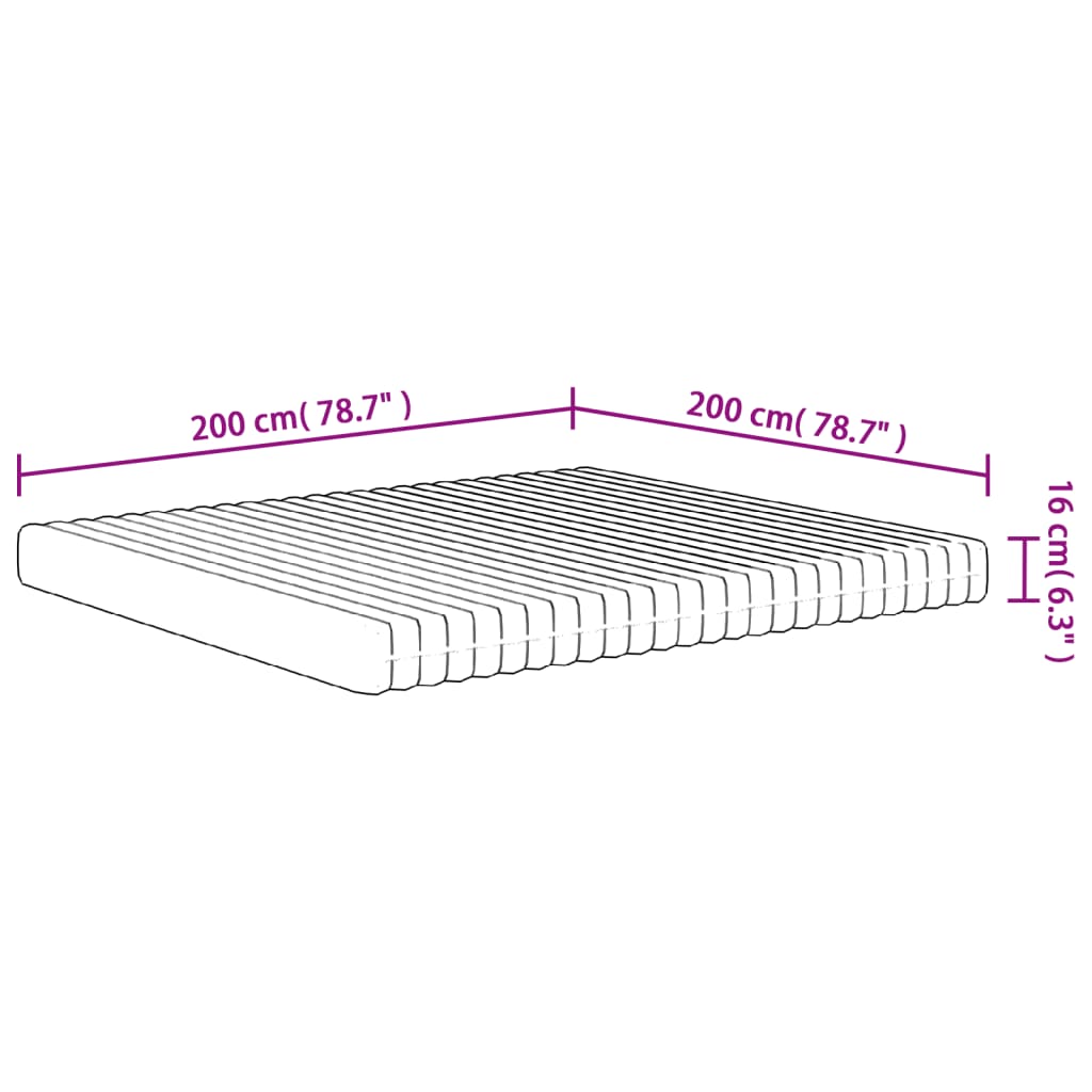 közepesen puha habmatrac 200x200 cm