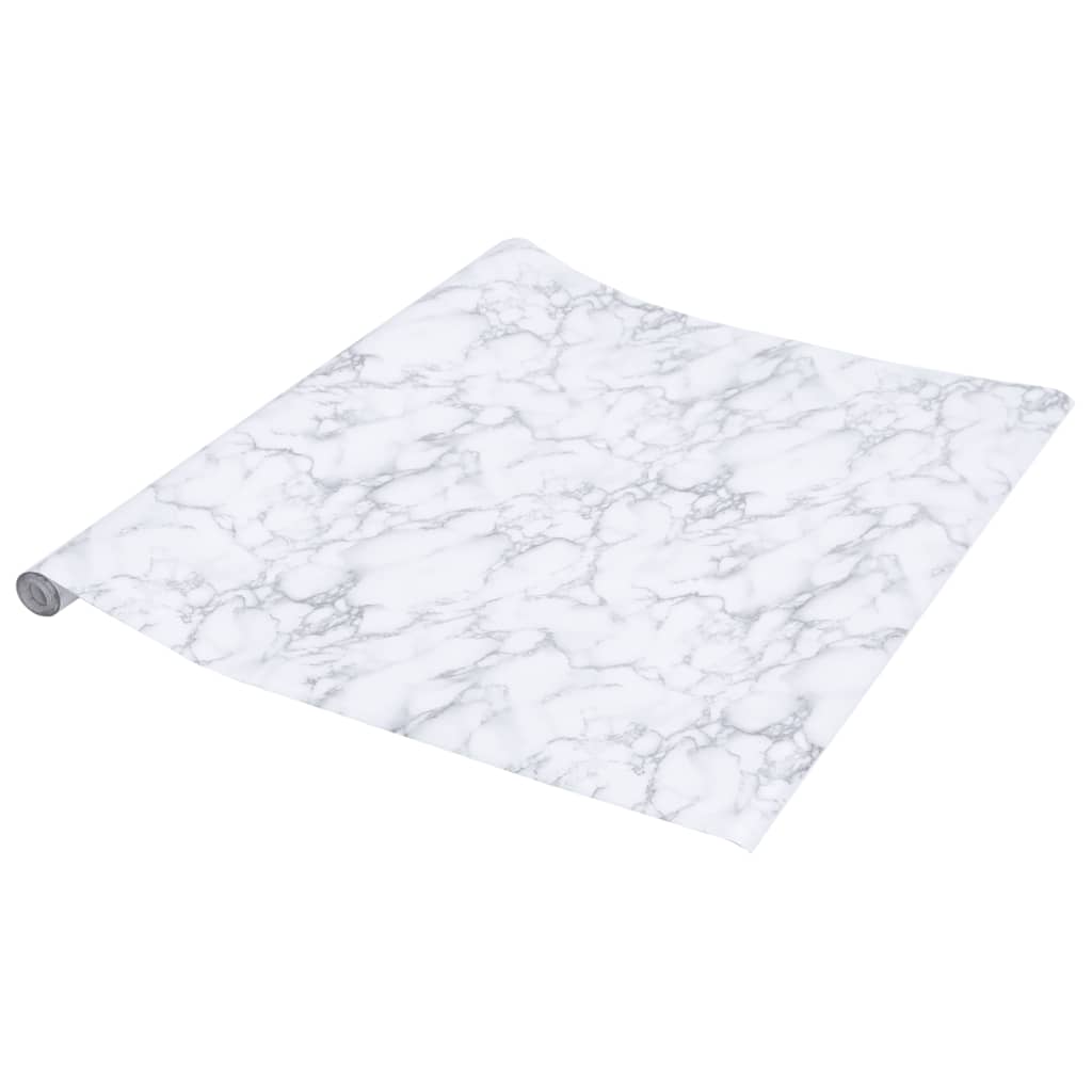 öntapadós márványfehér PVC bútormatricák 90 x 500 cm