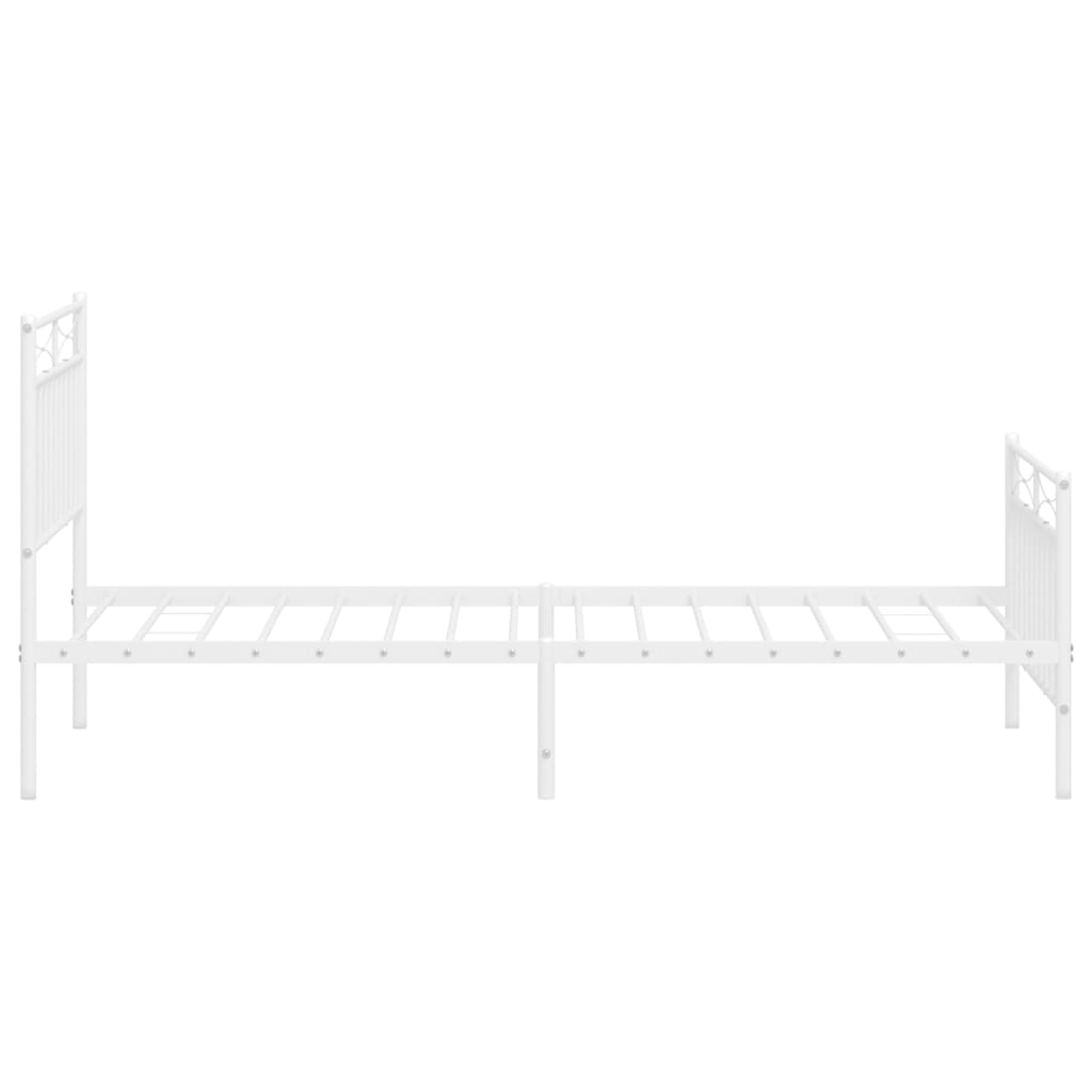 fehér fém ágykeret fej- és lábtámlával 90x200 cm