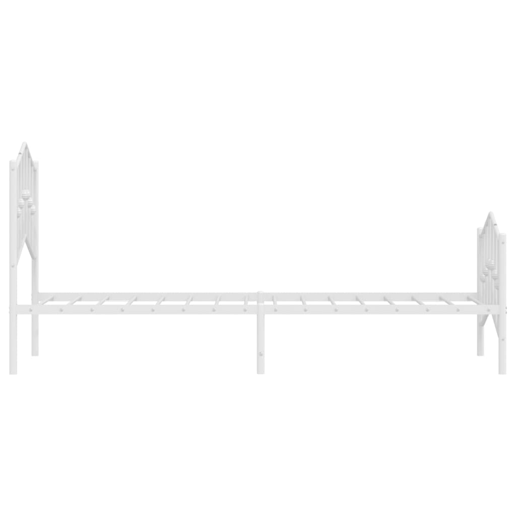 fehér fém ágykeret fej- és lábtámlával 80 x 200 cm