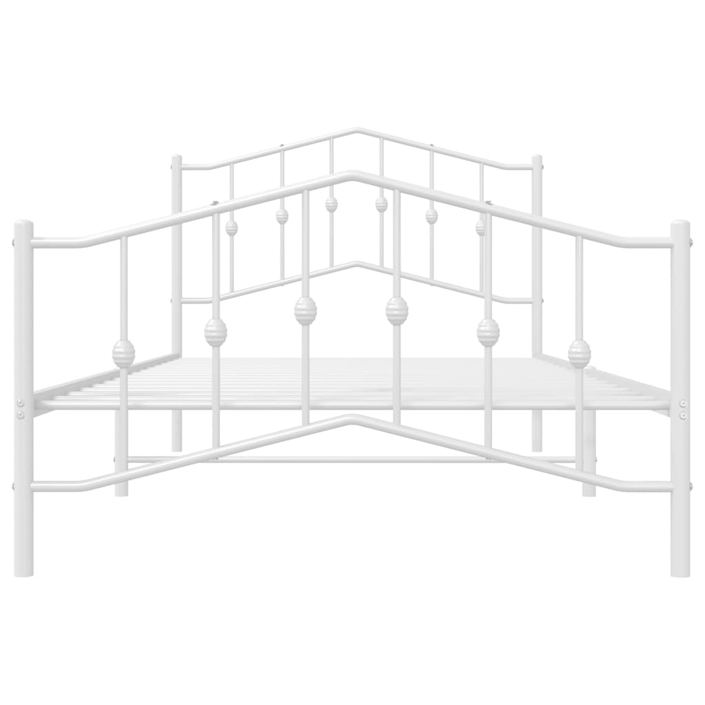 fehér fém ágykeret fej- és lábtámlával 100 x 200 cm