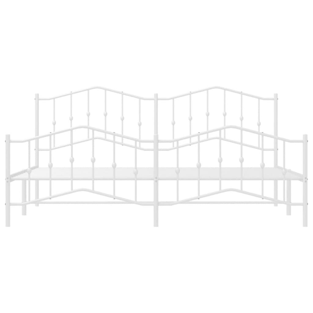 fehér fém ágykeret fej- és lábtámlával 200 x 200 cm