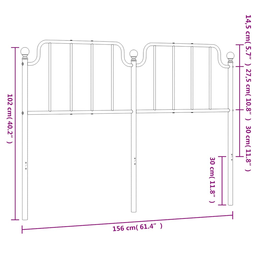 fekete fém csere fejtámla 150 cm