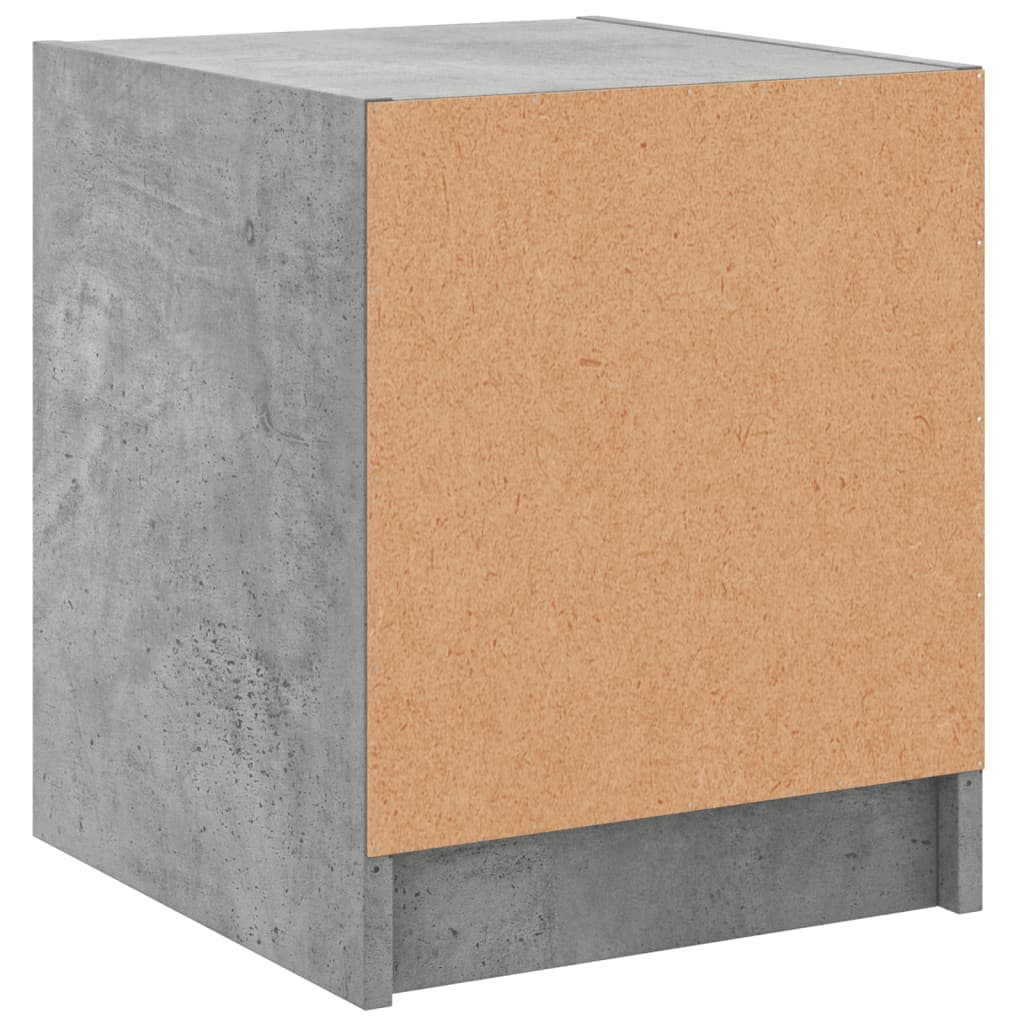 2 db betonszürke éjjeliszekrény üvegajtókkal 35 x 37 x 42 cm