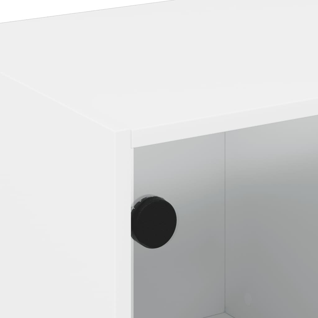 fehér TV-szekrény üvegajtókkal 68x37x42 cm