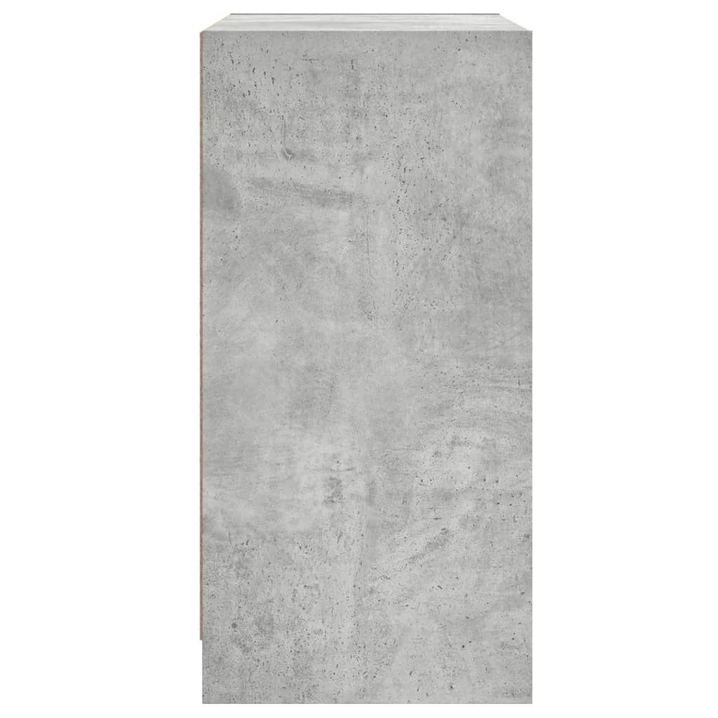 betonszürke kisszekrény üvegajtókkal 68 x 37 x 75,5 cm