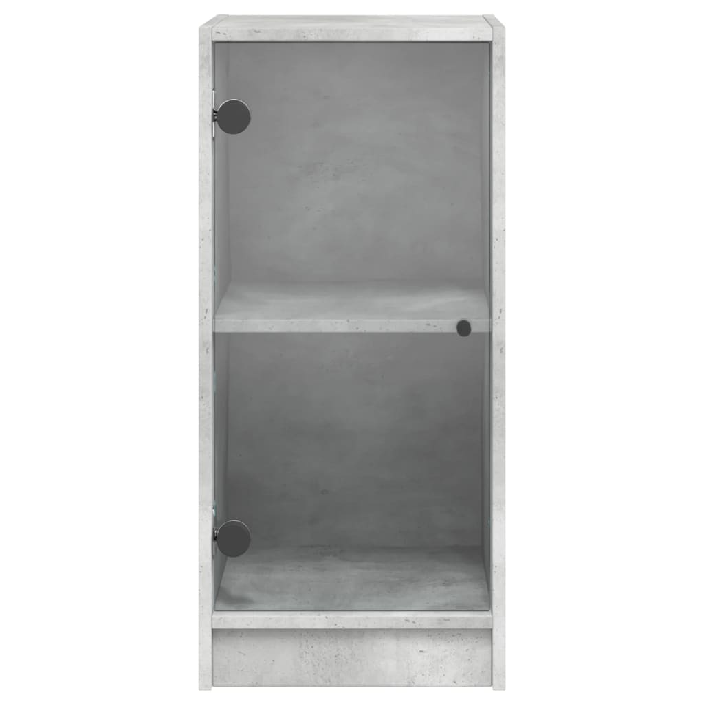 betonszürke kisszekrény üvegajtókkal 35 x 37 x 75,5 cm
