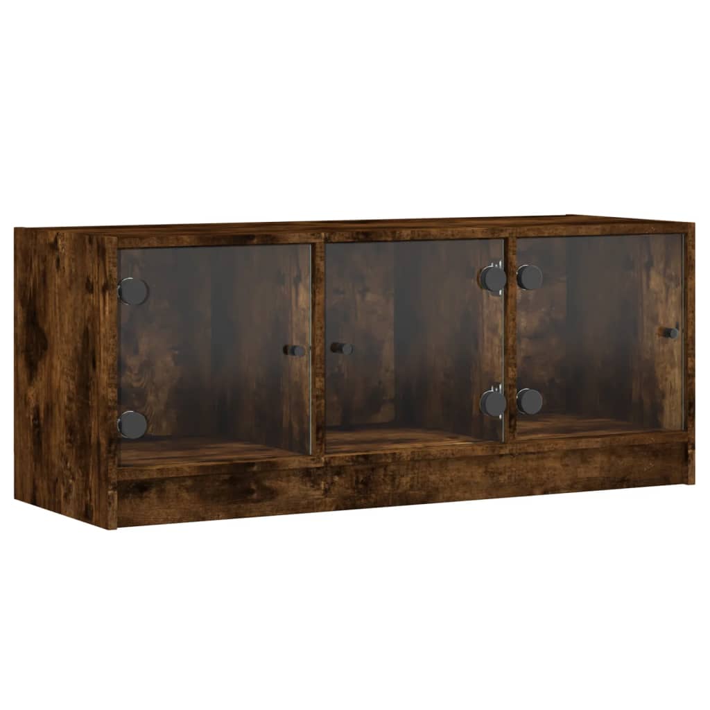 sonoma tölgy színű TV-szekrény üvegajtókkal 102 x 37 x 42 cm