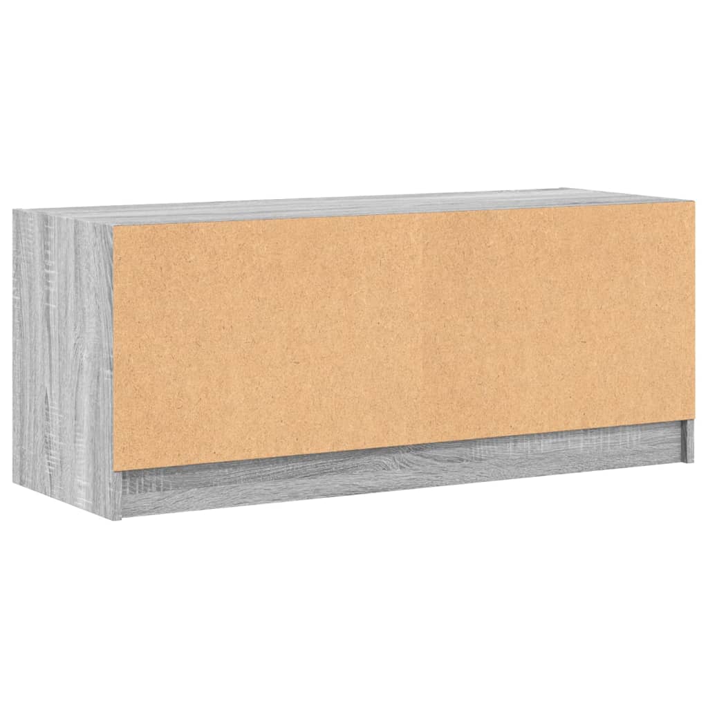 szürke sonoma színű TV-szekrény üvegajtókkal 102 x 37 x 42 cm