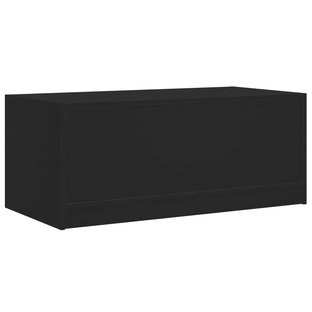 fekete dohányzóasztal üvegajtókkal 102 x 50 x 42 cm