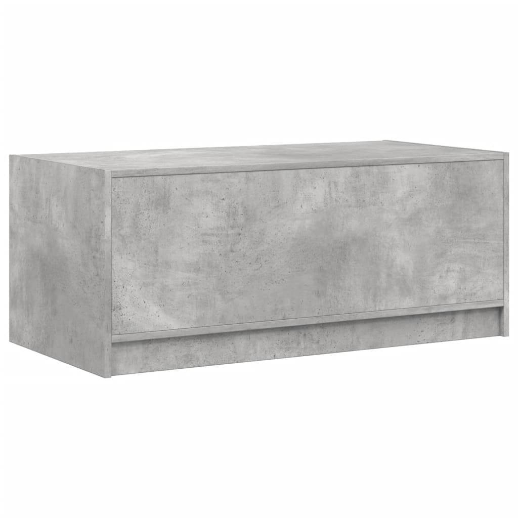 betonszürke dohányzóasztal üvegajtókkal 102 x 50 x 42 cm