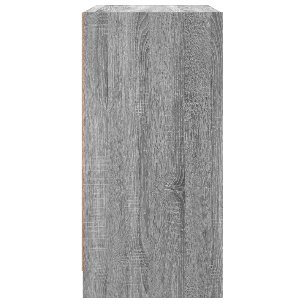 szürke sonoma színű kisszekrény üvegajtókkal 68 x 37 x 75,5 cm