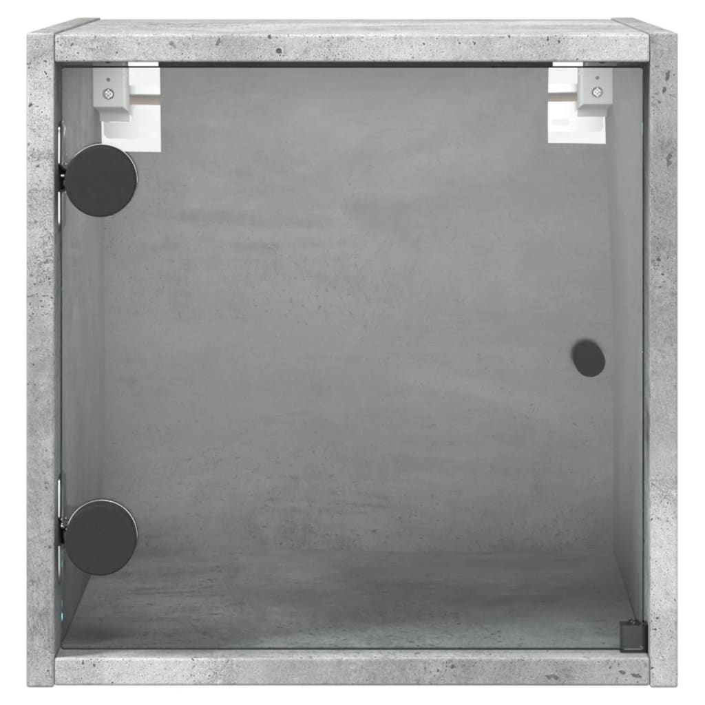 2 db betonszürke éjjeliszekrény üvegajtóval 35 x 37 x 35 cm