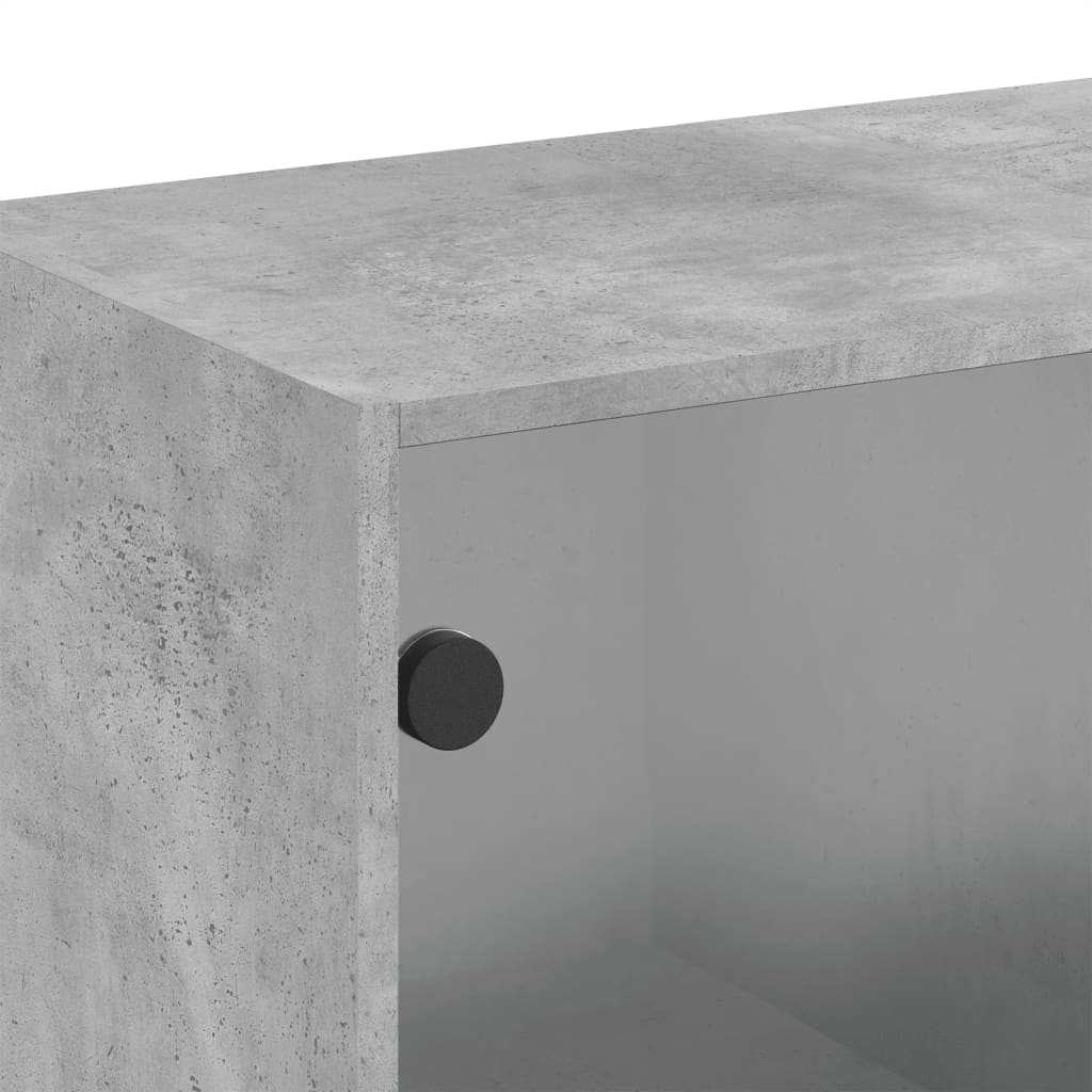 betonszürke faliszekrény üvegajtókkal 68 x 37 x 68,5 cm