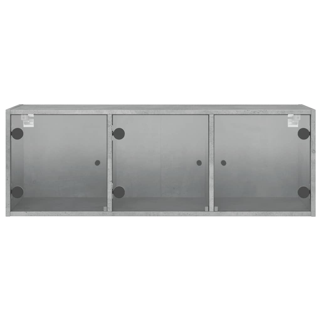 betonszürke faliszekrény üvegajtókkal 102 x 37 x 35 cm
