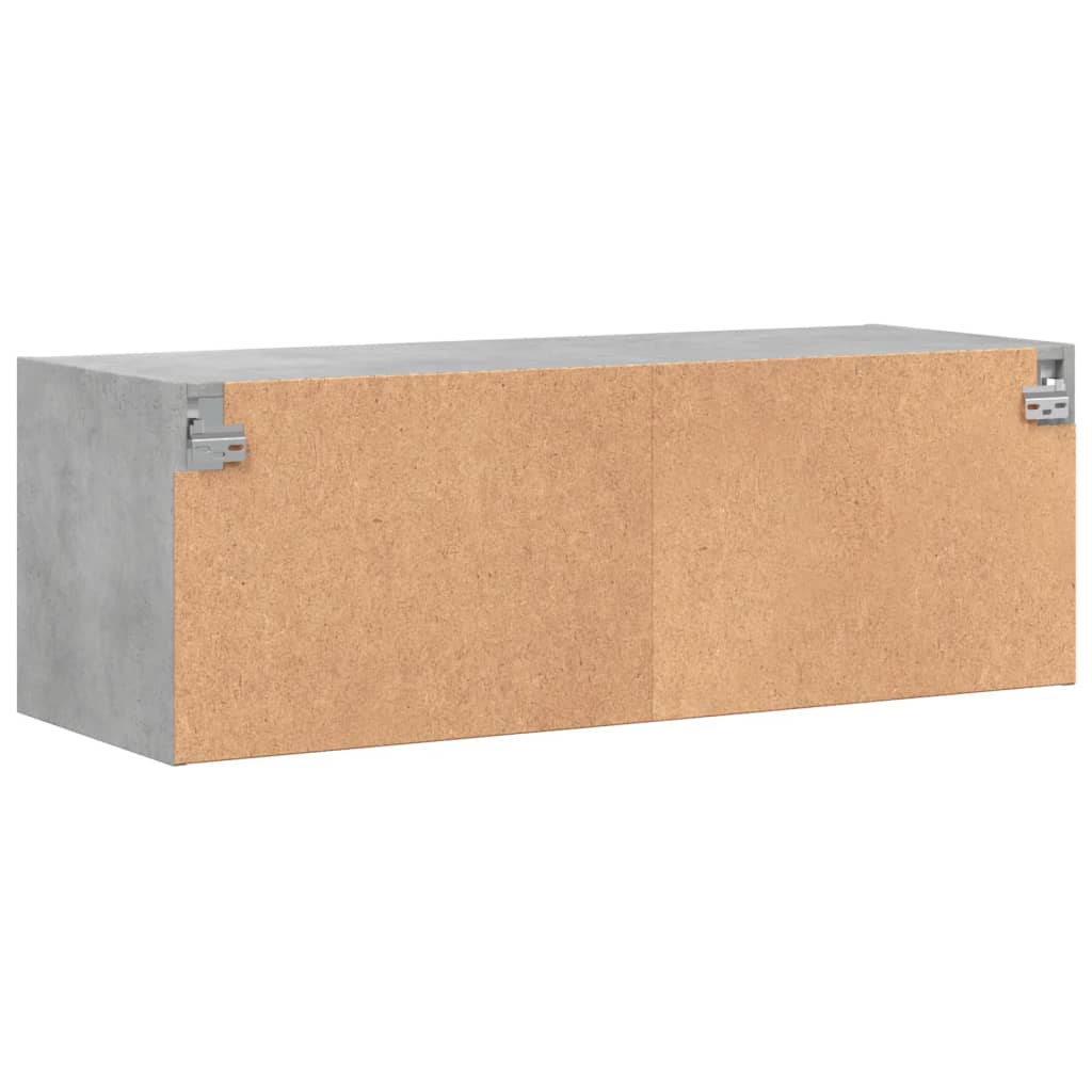 betonszürke faliszekrény üvegajtókkal 102 x 37 x 35 cm