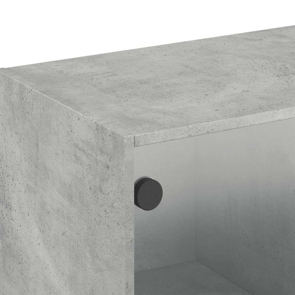 betonszürke faliszekrény üvegajtókkal 102 x 37 x 35 cm