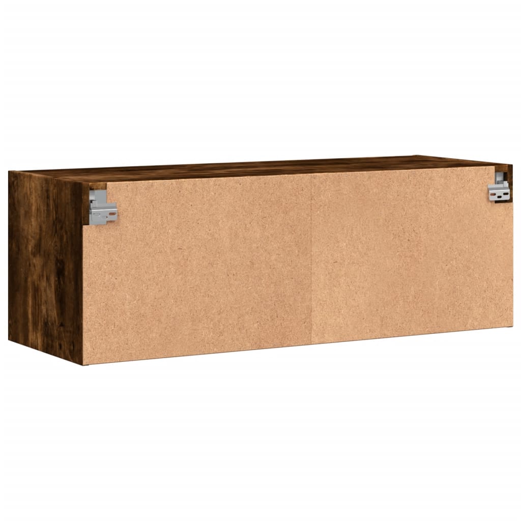 füstös tölgy színű faliszekrény üvegajtókkal 102 x 37 x 35 cm