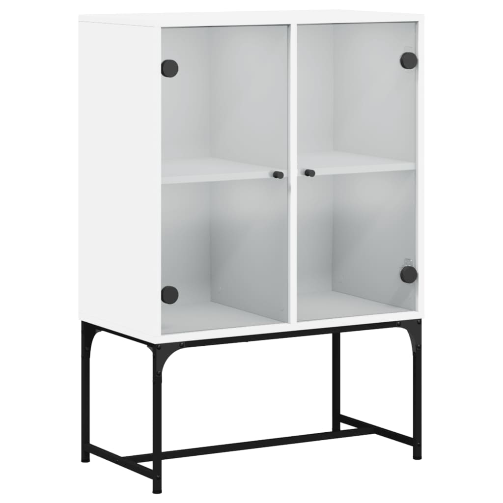 fehér kisszekrény üvegajtókkal 69x37x100 cm