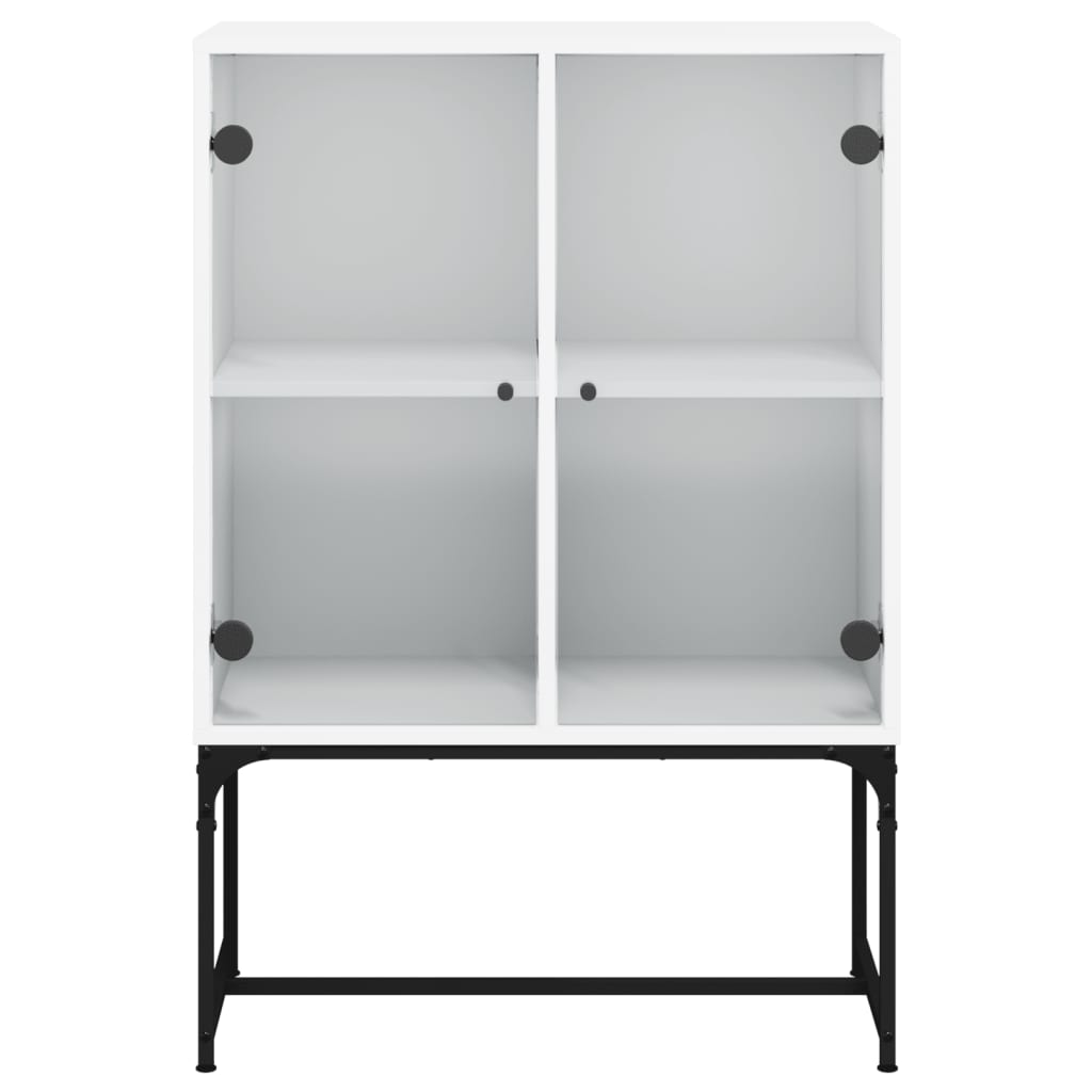 fehér kisszekrény üvegajtókkal 69x37x100 cm
