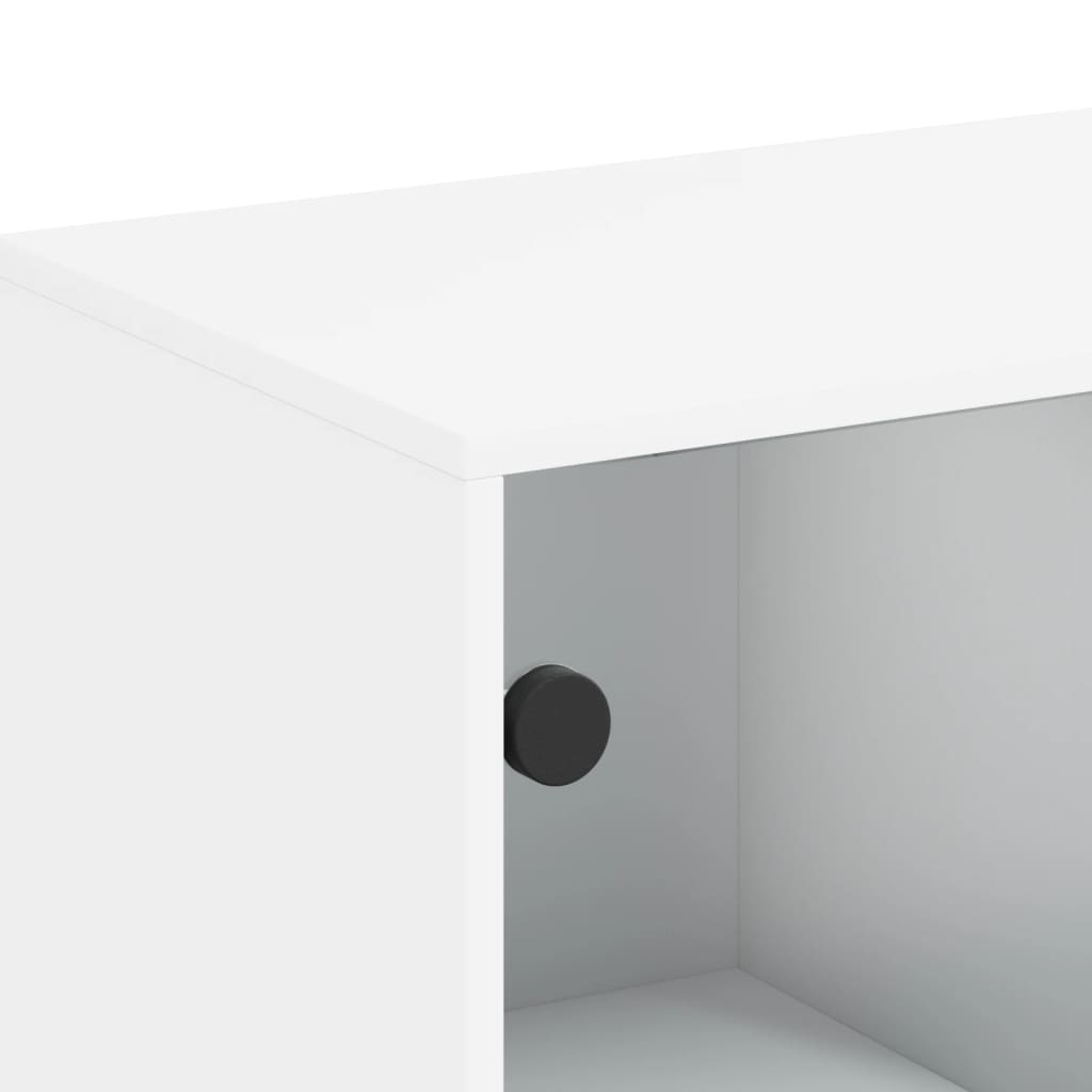 fehér kisszekrény üvegajtókkal 69x37x100 cm