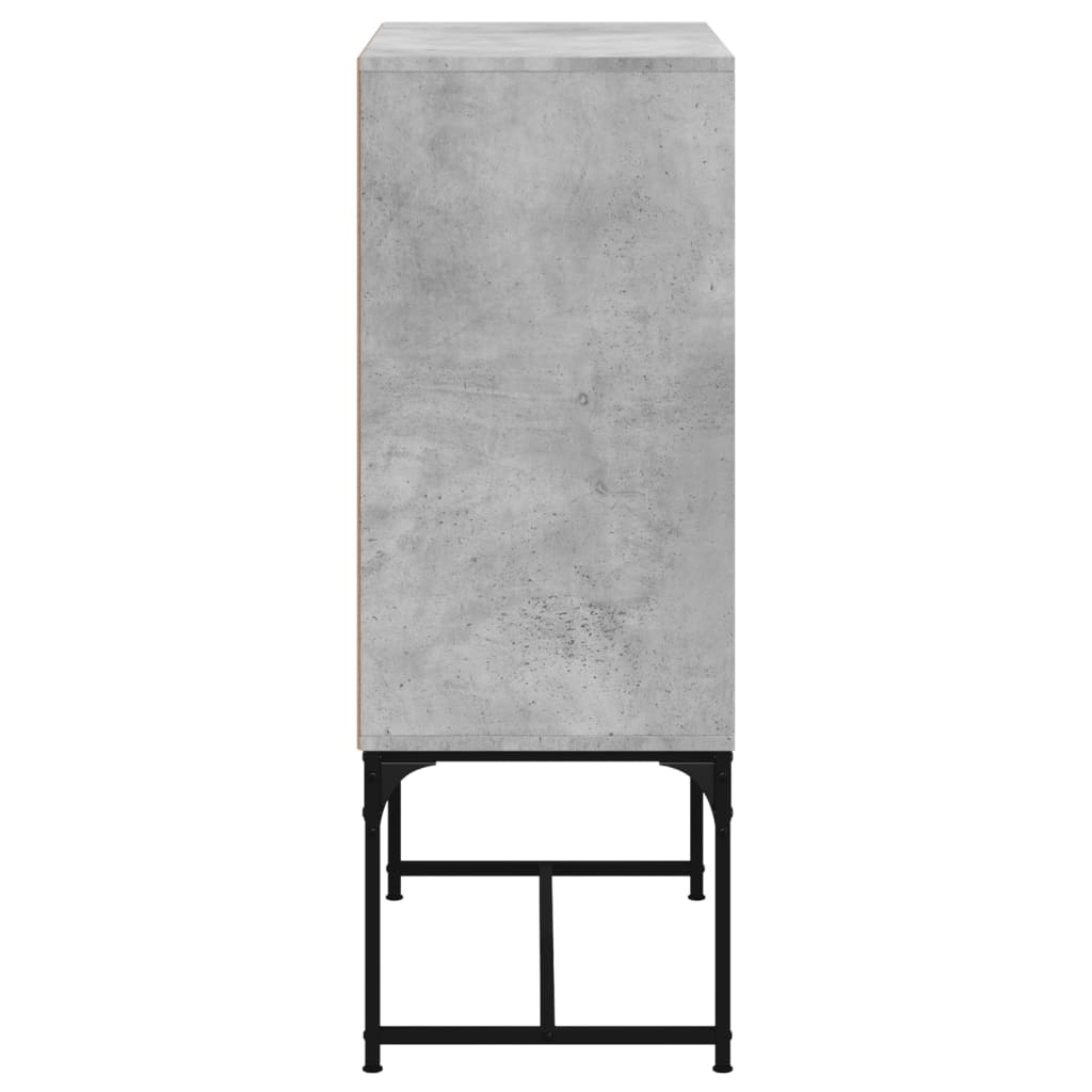 betonszürke kisszekrény üvegajtókkal 69x37x100 cm