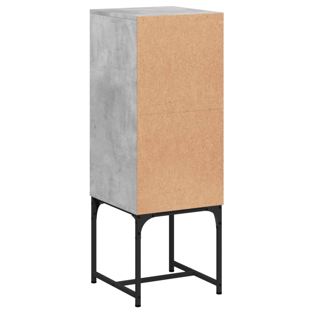 betonszürke kisszekrény üvegajtókkal 35 x 37 x 100 cm
