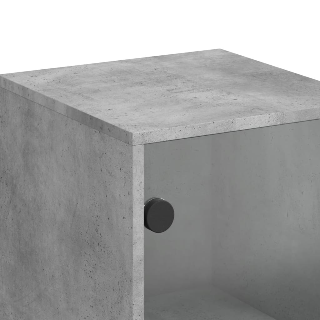 betonszürke kisszekrény üvegajtókkal 35 x 37 x 100 cm