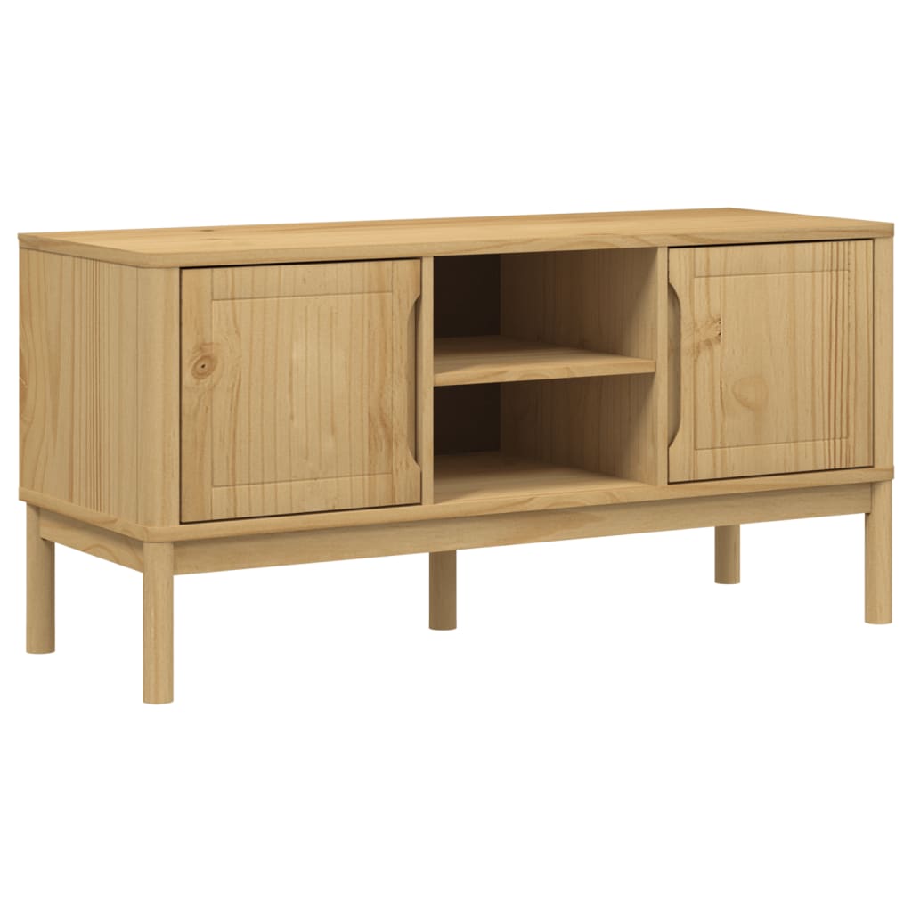 FLORO viaszbarna tömör fenyőfa TV-szekrény 114 x 43 x 55 cm