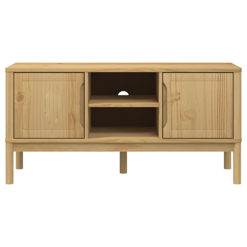FLORO viaszbarna tömör fenyőfa TV-szekrény 114 x 43 x 55 cm
