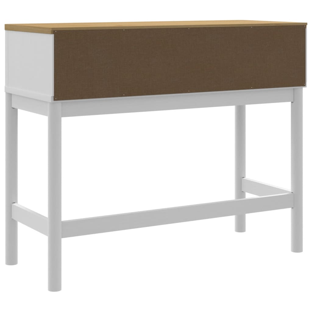 FLORO fehér tömör fenyőfa tálalóasztal 89,5 x 36,5 x 73 cm