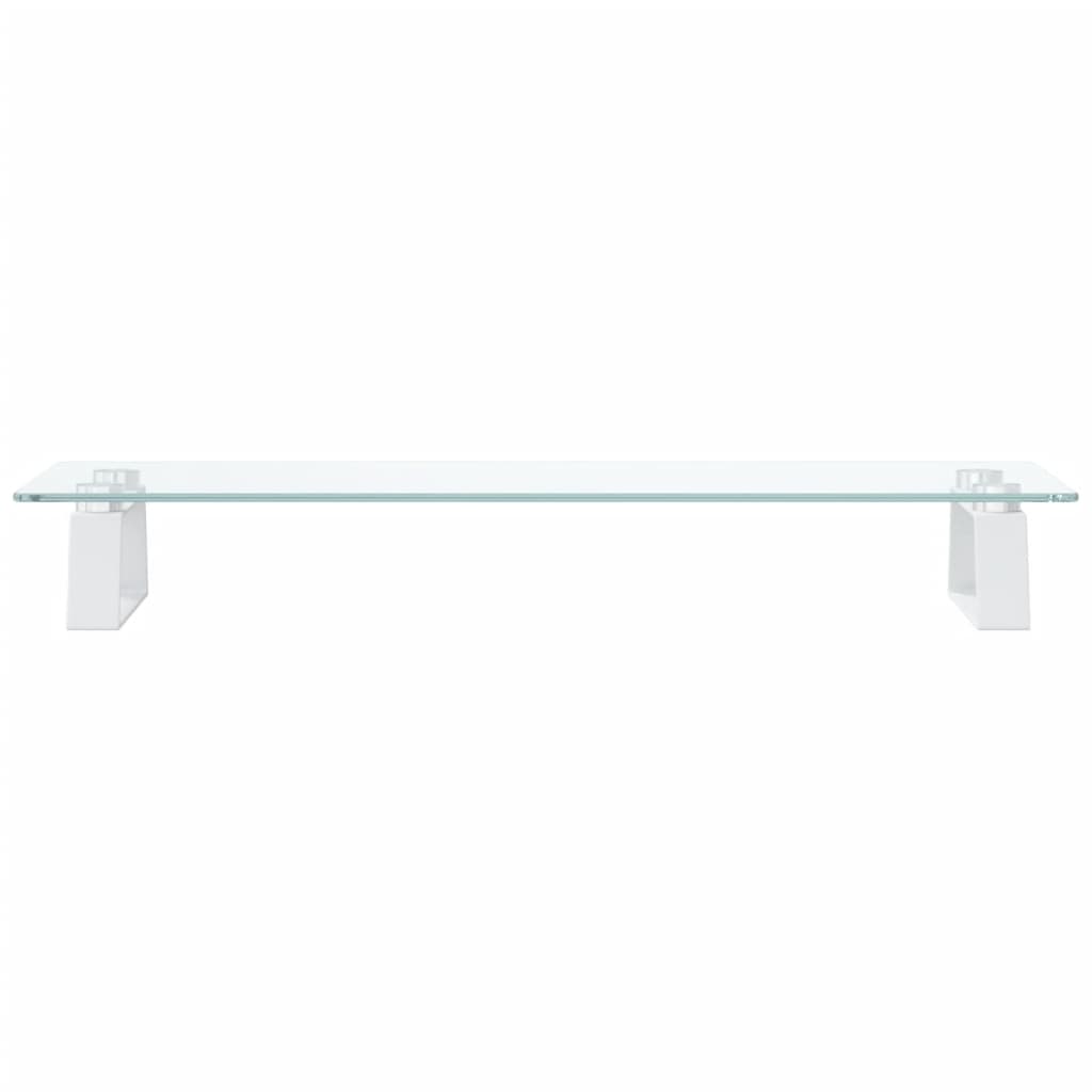 fehér edzett üveg és fém monitorállvány 60 x 20 x 8 cm