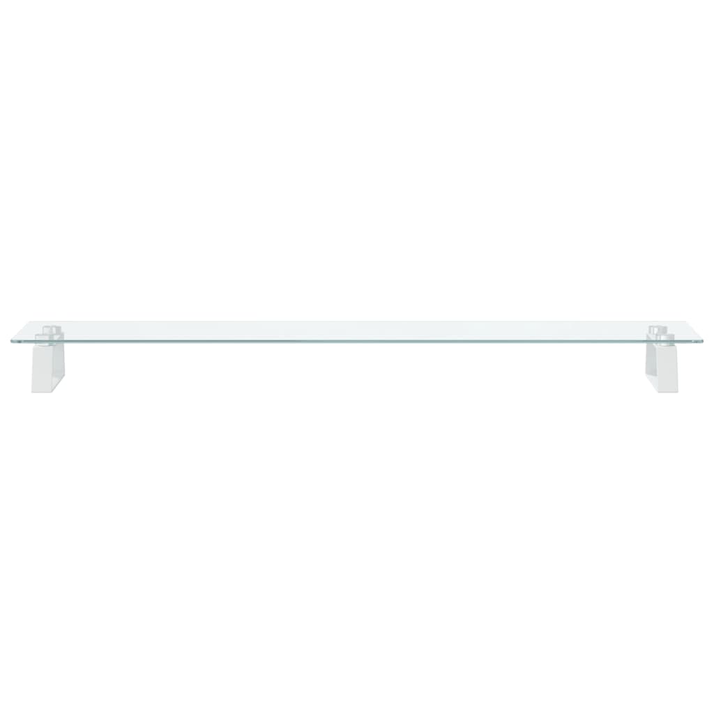 fehér edzett üveg és fém monitorállvány 100 x 20 x 8 cm