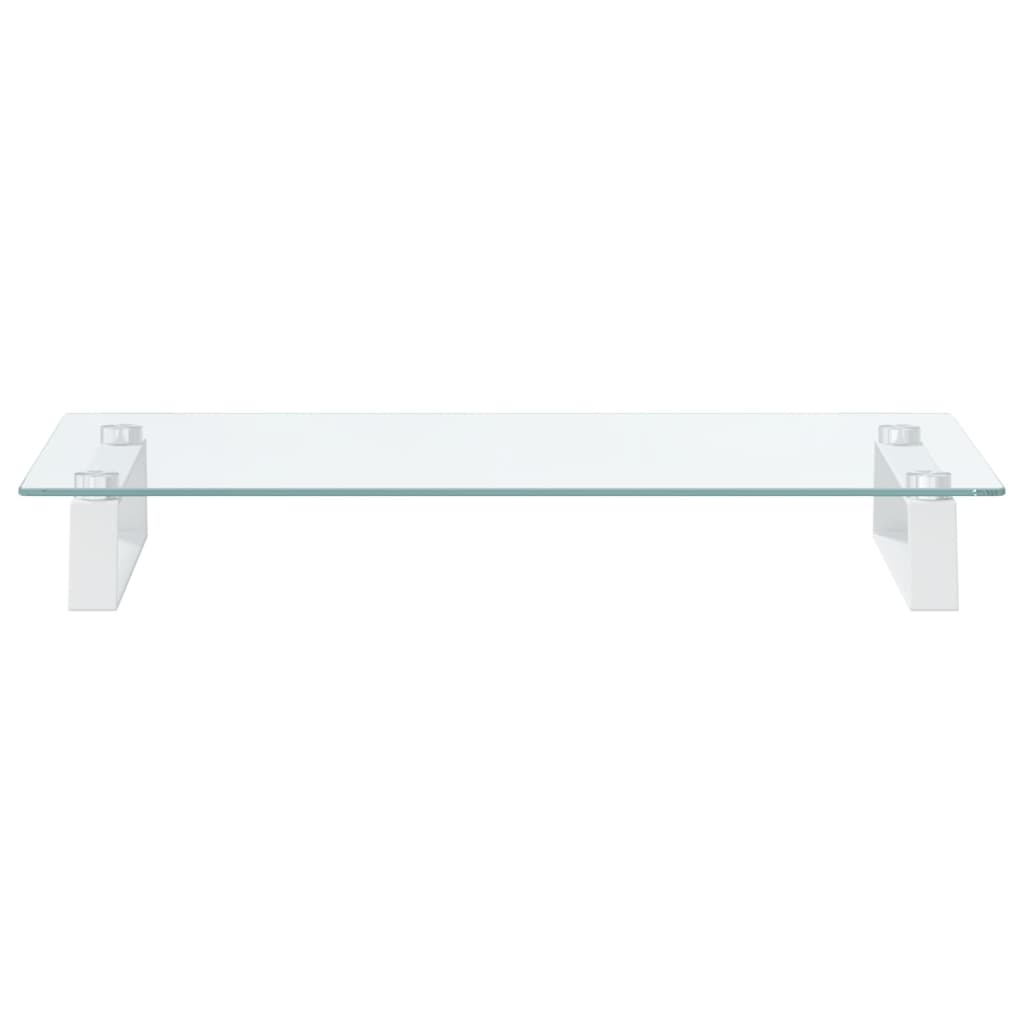 fehér edzett üveg és fém monitorállvány 60 x 35 x 8 cm