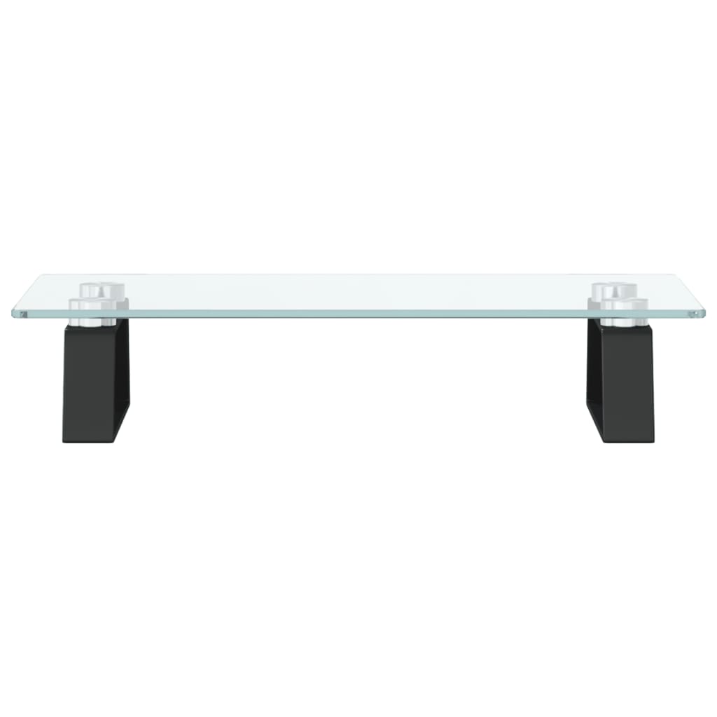 fekete edzett üveg és fém monitorállvány 40 x 20 x 8 cm
