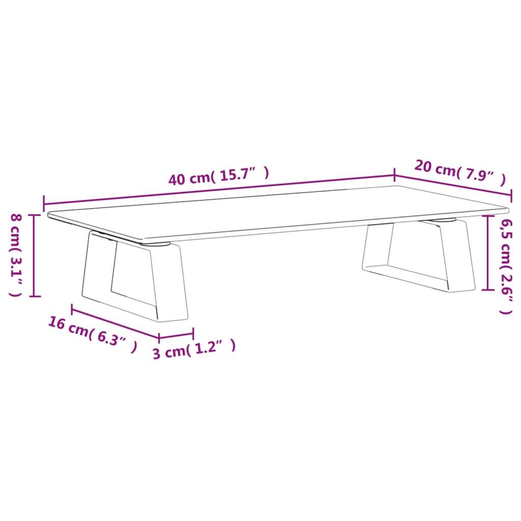 fekete edzett üveg és fém monitorállvány 40 x 20 x 8 cm