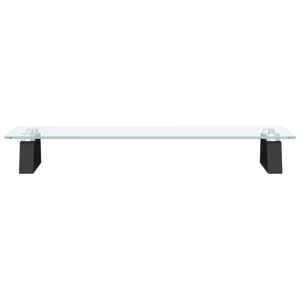 fekete edzett üveg és fém monitorállvány 60 x 20 x 8 cm