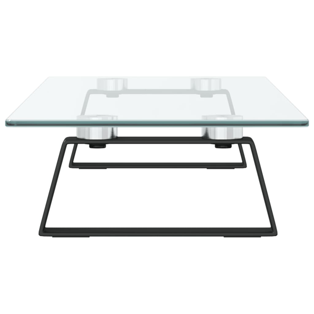 fekete edzett üveg és fém monitorállvány 60 x 20 x 8 cm