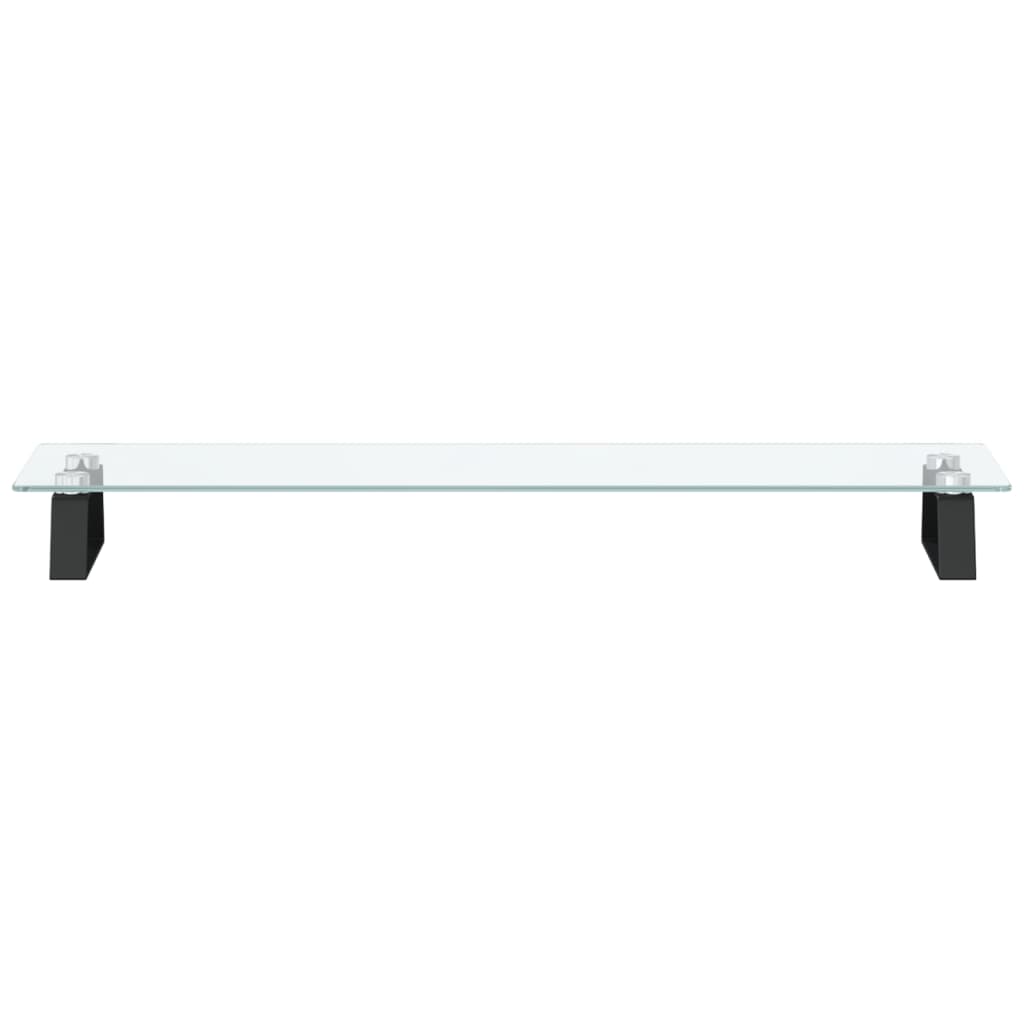 fekete edzett üveg és fém monitorállvány 80 x 20 x 8 cm