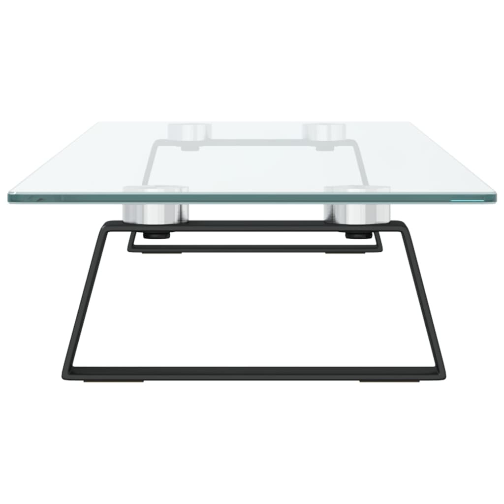 fekete edzett üveg és fém monitorállvány 80 x 20 x 8 cm