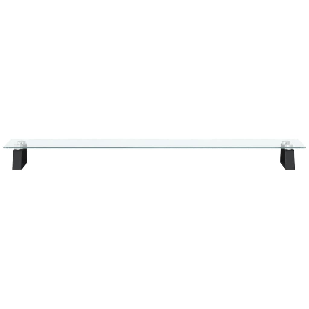 fekete edzett üveg és fém monitorállvány 100 x 20 x 8 cm