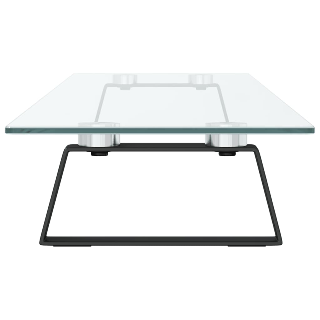 fekete edzett üveg és fém monitorállvány 100 x 20 x 8 cm