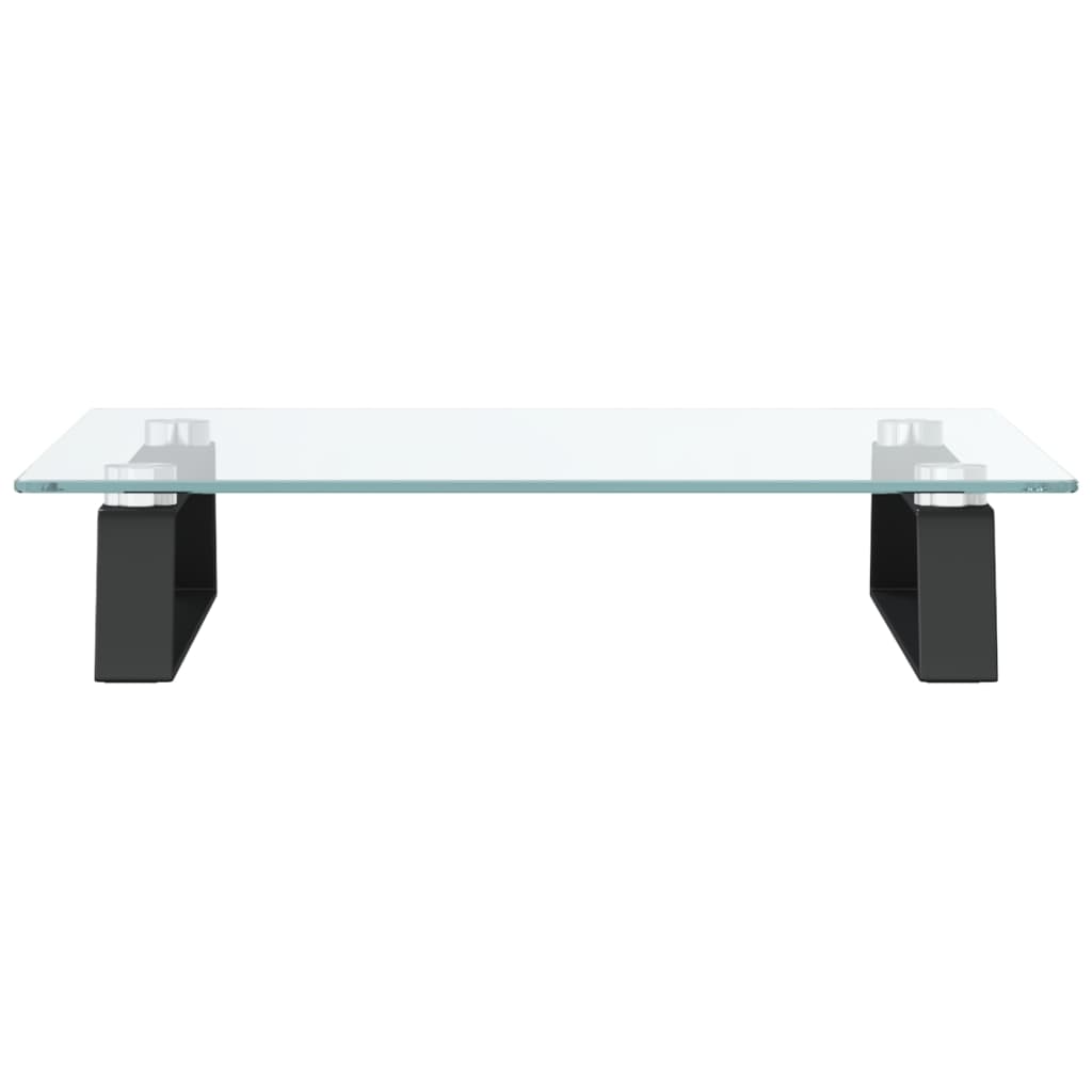 fekete edzett üveg és fém monitorállvány 40 x 35 x 8 cm