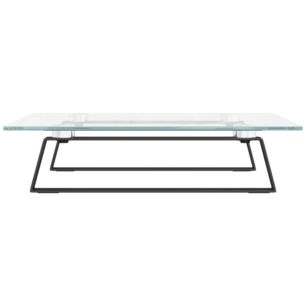 fekete edzett üveg és fém monitorállvány 40 x 35 x 8 cm