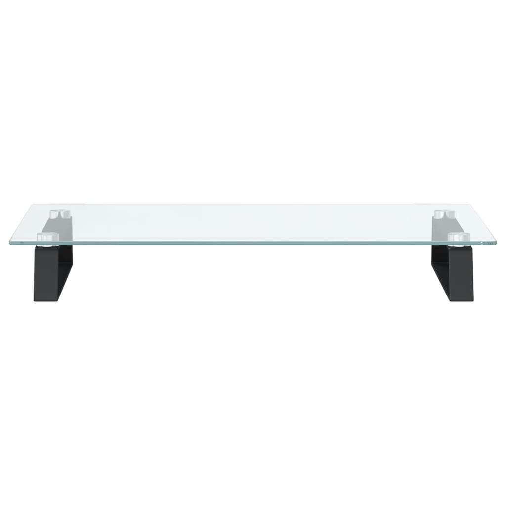fekete edzett üveg és fém monitorállvány 60 x 35 x 8 cm